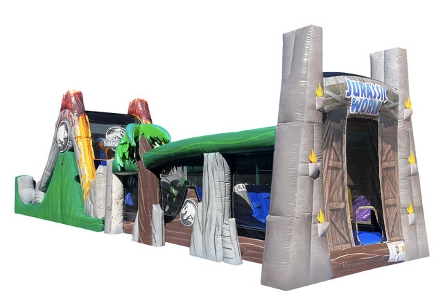 50ft Jurassic World Obstacle Course Waterslide Rental