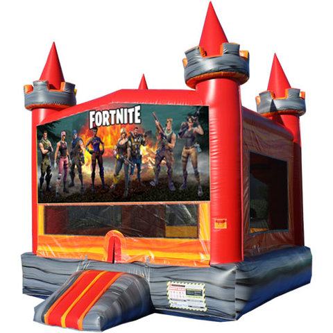 14ft Fortnite Bounce House with Basketball Goal