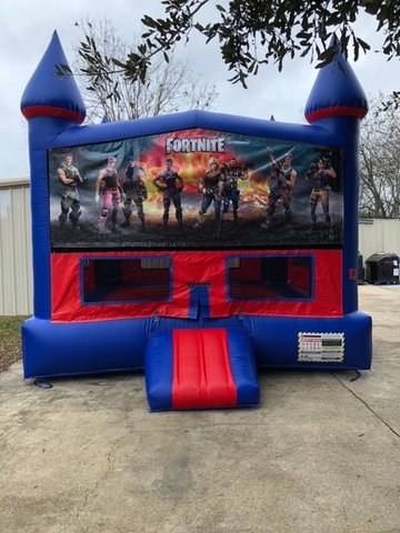 14ft Fortnite Bounce House with Basketball Goal