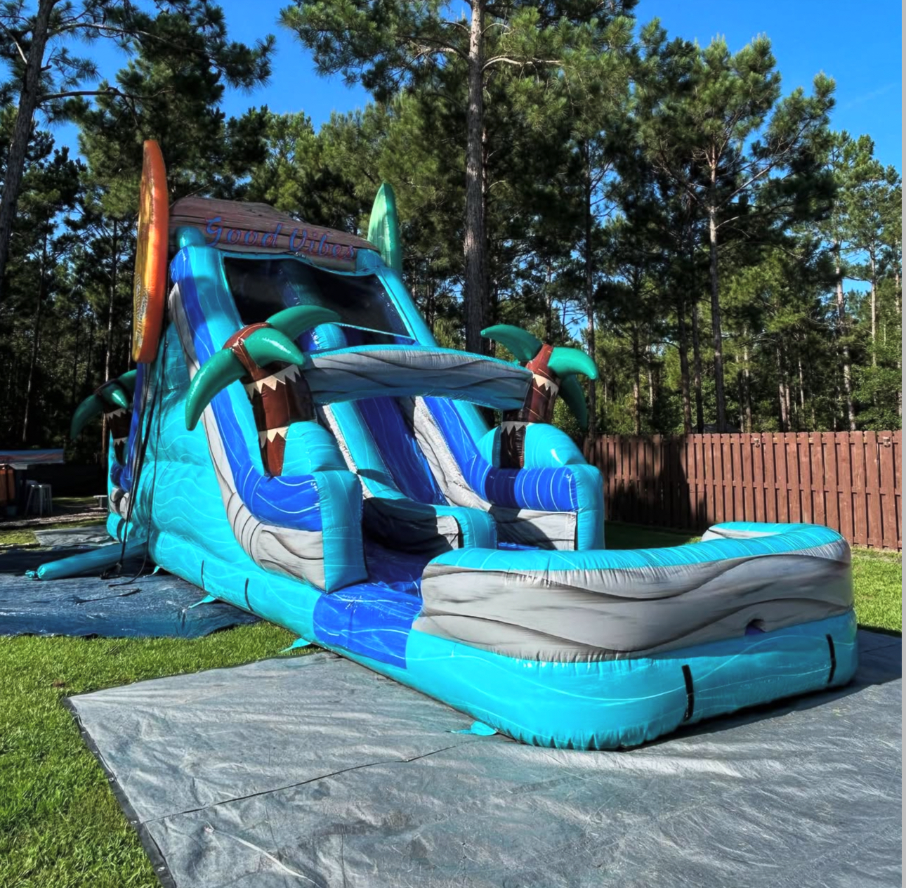 42ft Tropical Dual Lane Slide Bounce house Combo