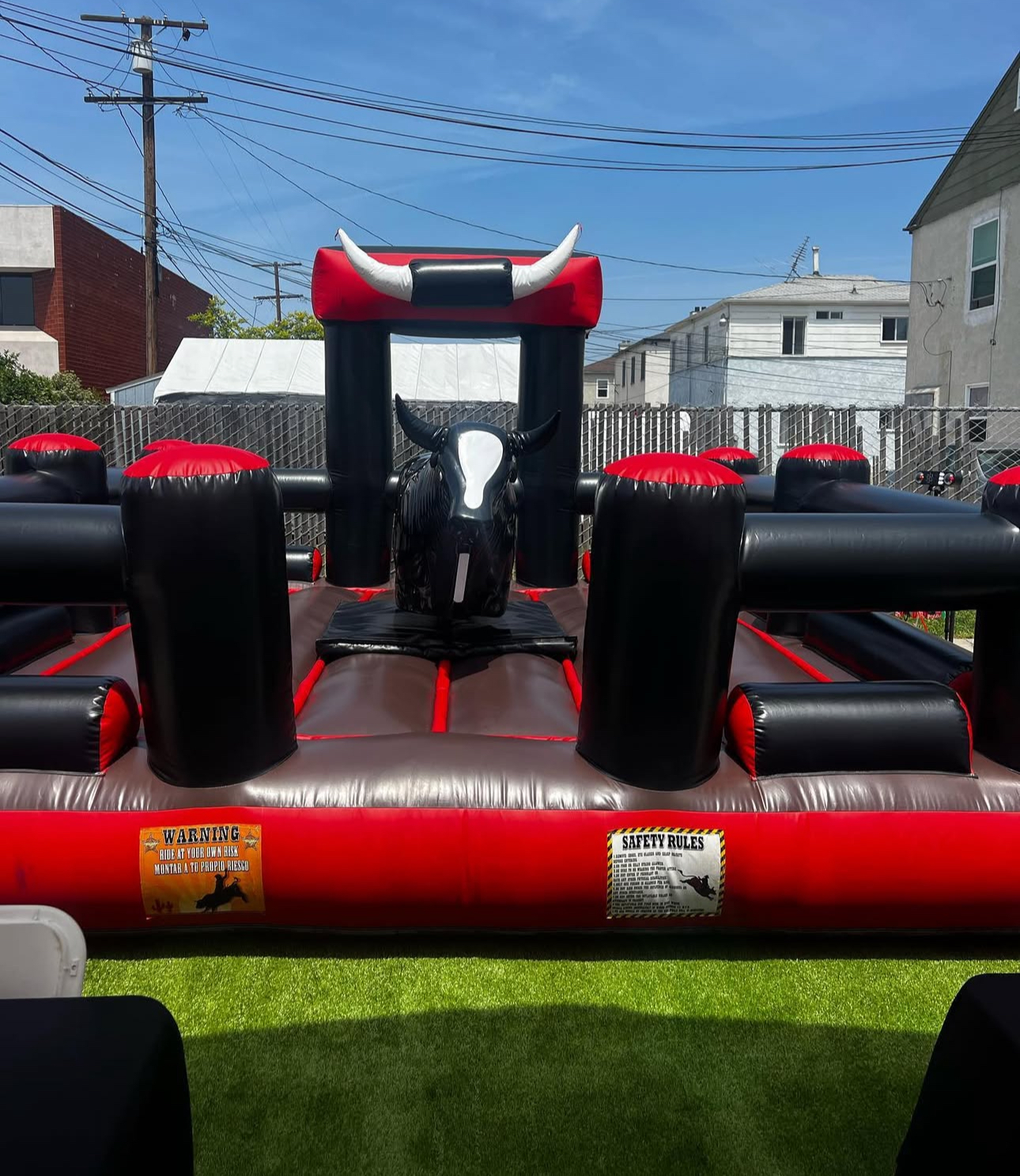Black and Red Mechanical Bull